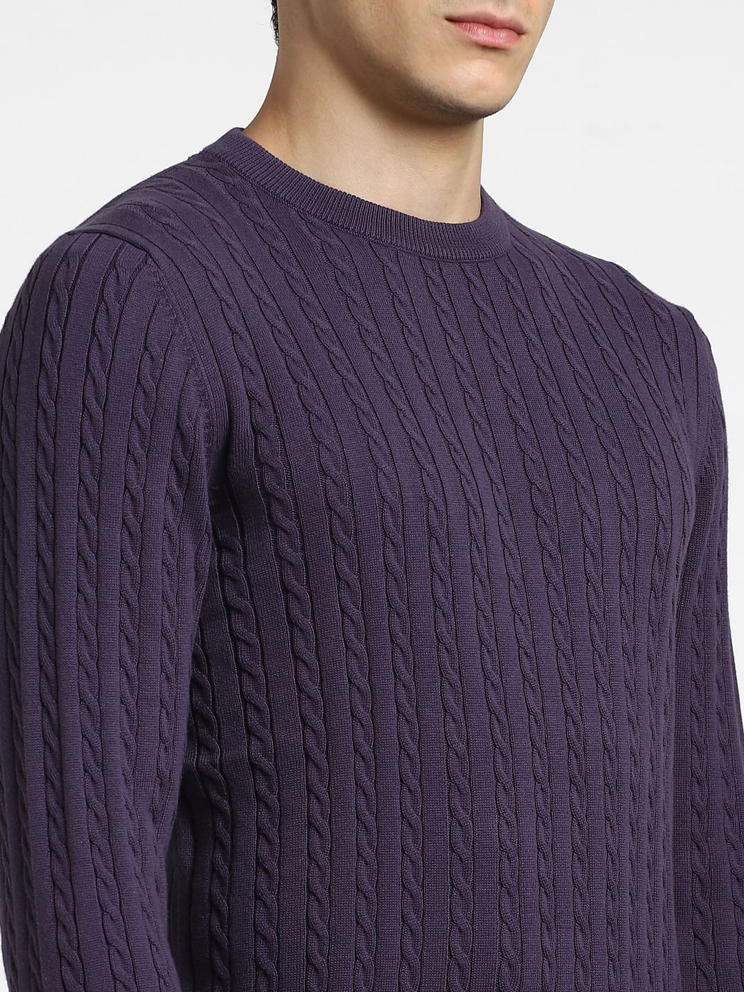Dark Purple Knitted Sweater - Image 5