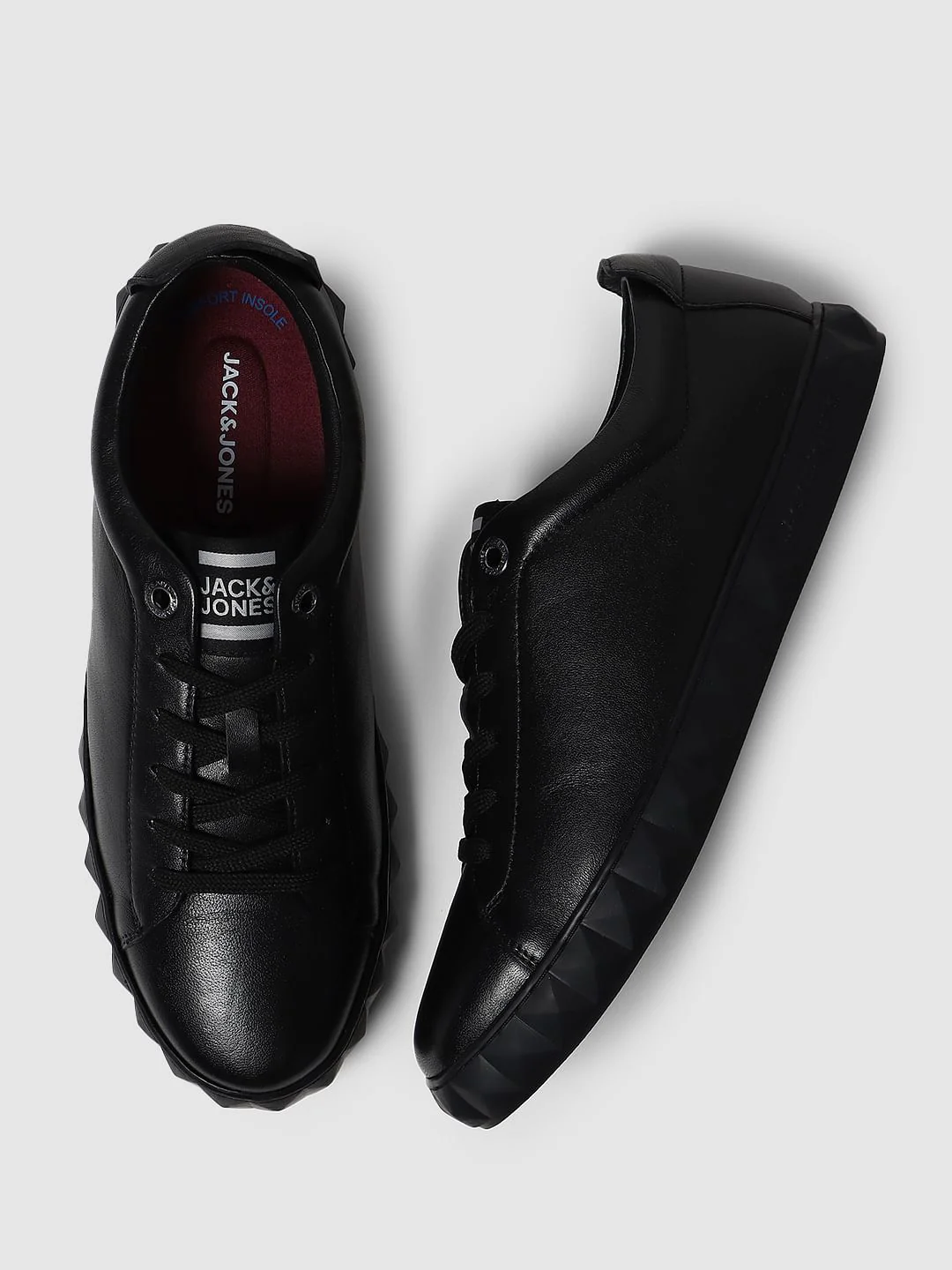 Black Leather Sneakers - Image 2
