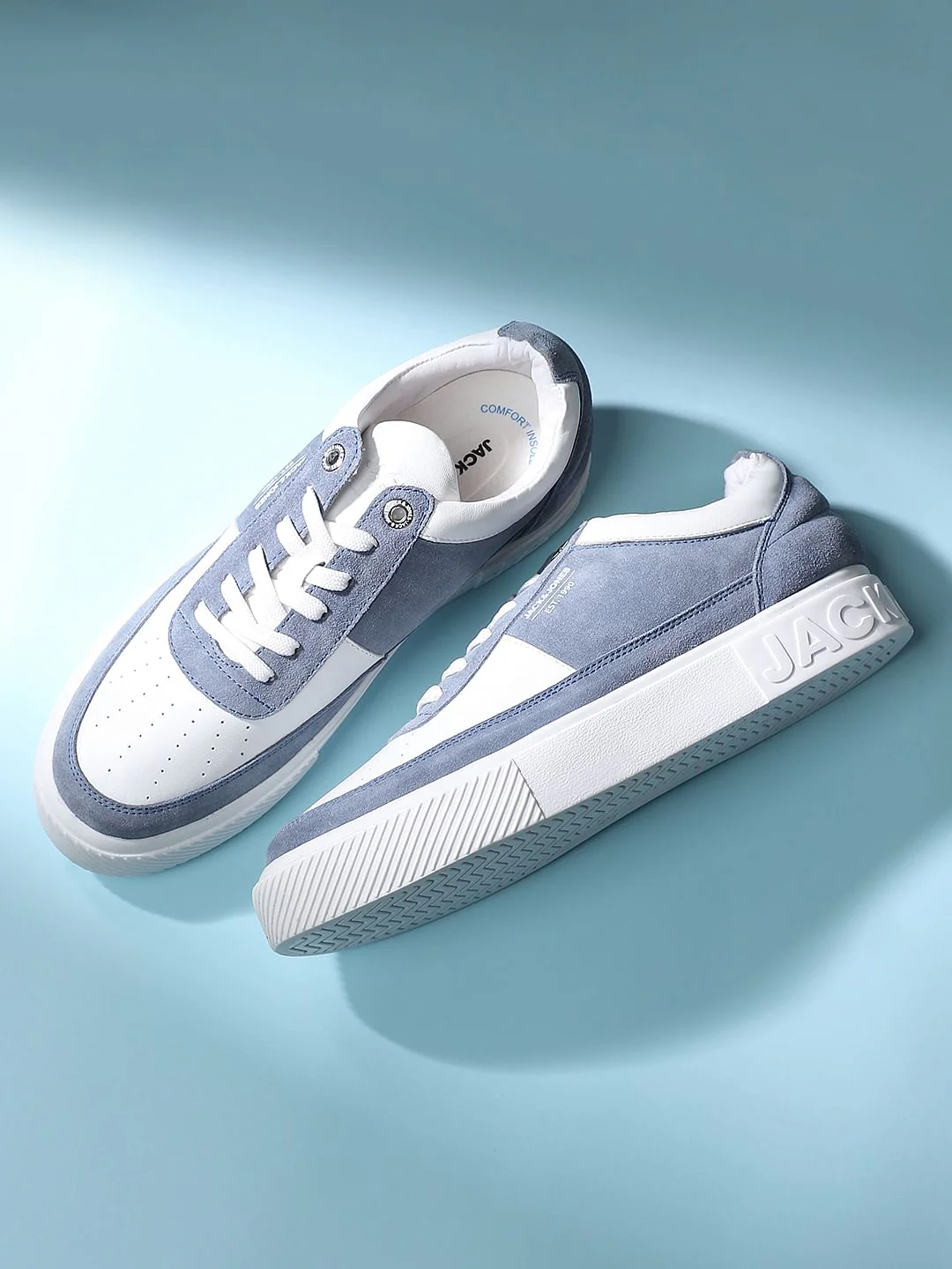 Blue Colourblocked Skater Sneakers