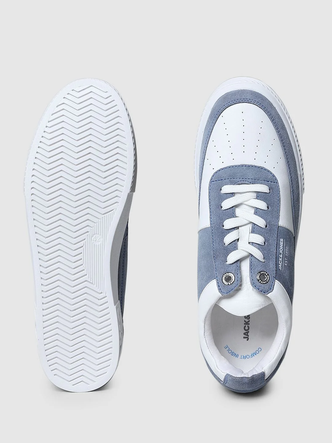 Blue Colourblocked Skater Sneakers - Image 5