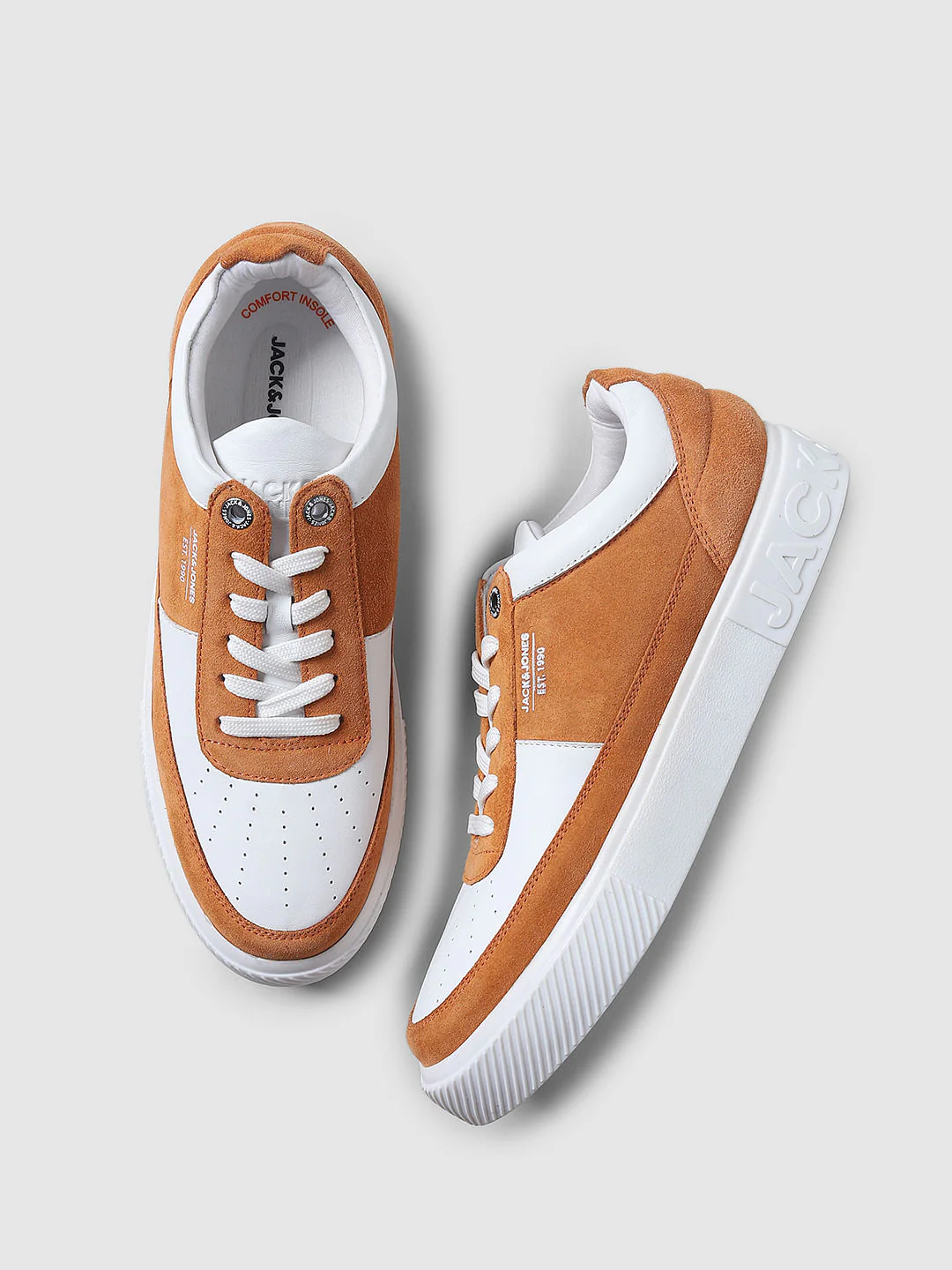 Orange Colourblocked Skater Sneakers - Image 2
