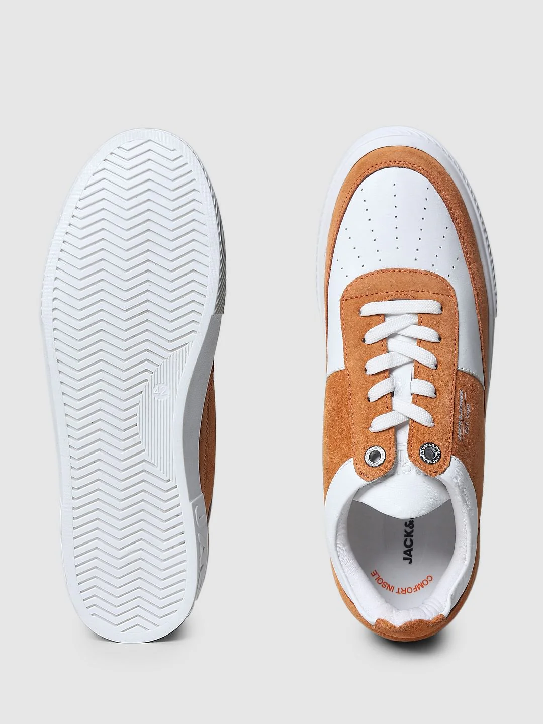 Orange Colourblocked Skater Sneakers - Image 5