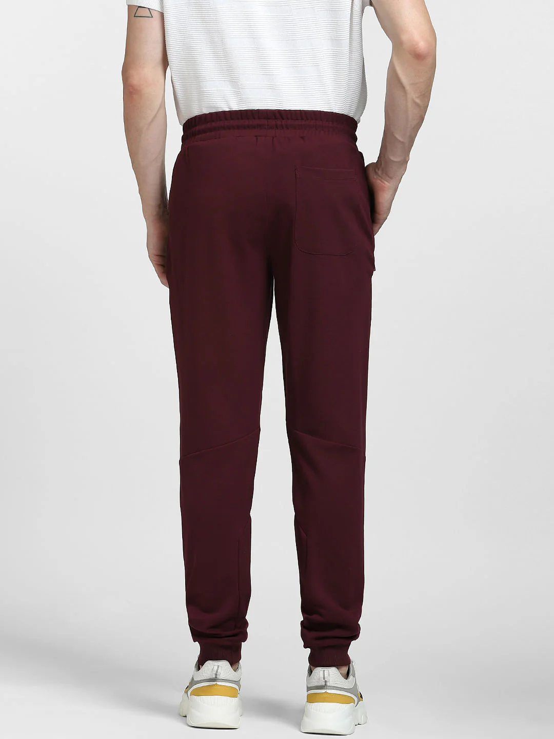 Burgundy Mid Rise Drawstring Sweatpants - Image 4