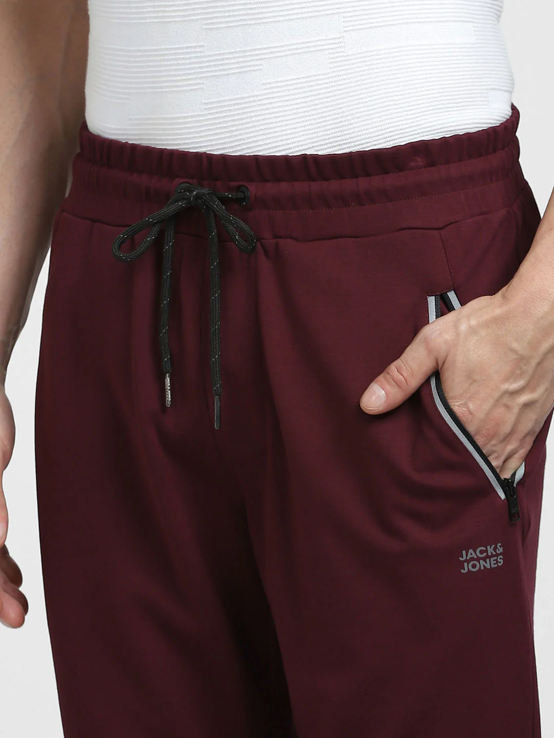 Burgundy Mid Rise Drawstring Sweatpants - Image 5