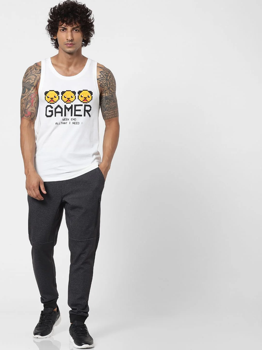 White Graphic Print Vest - Image 6