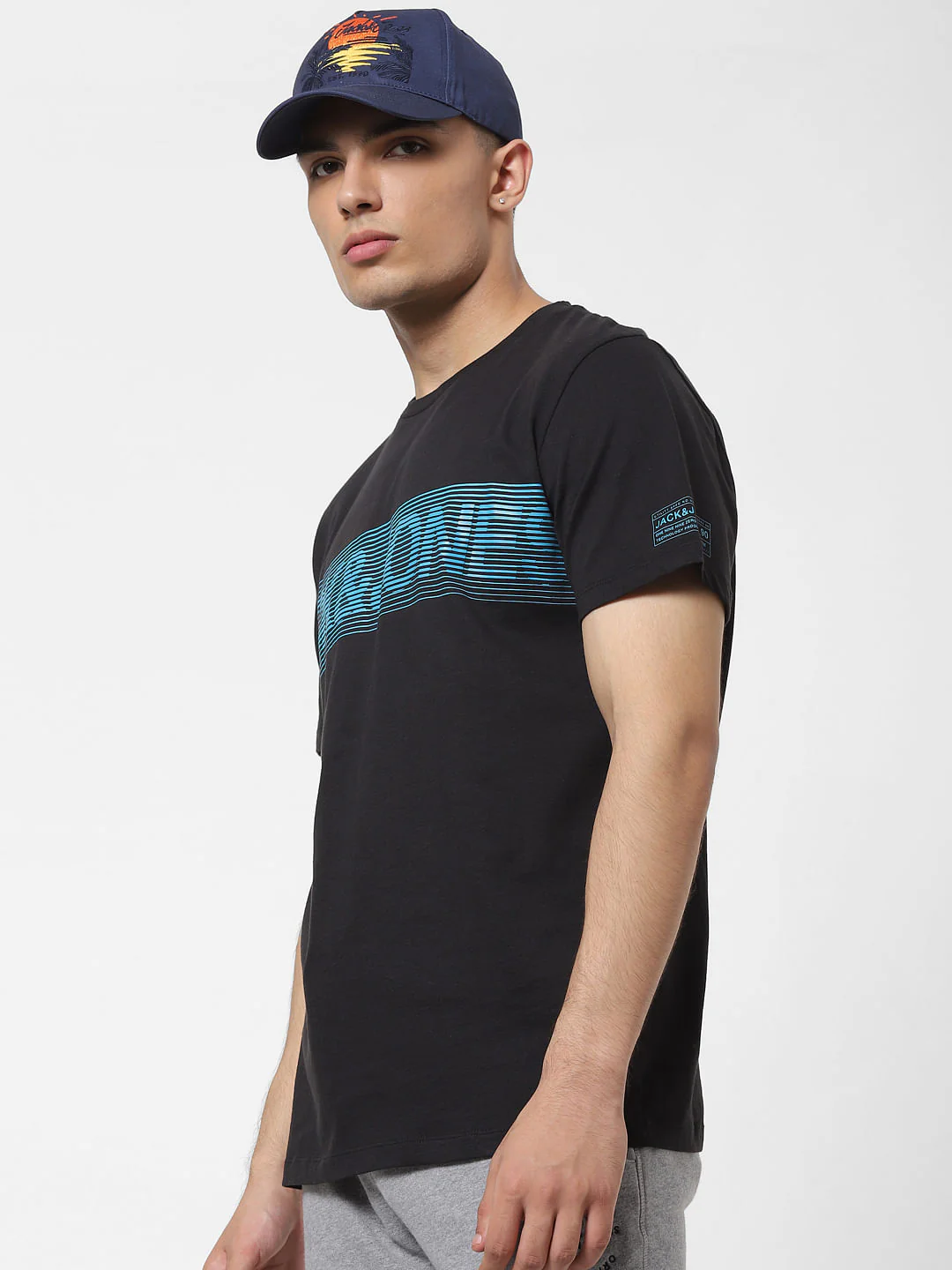 Black Logo Print Crew Neck T-shirt