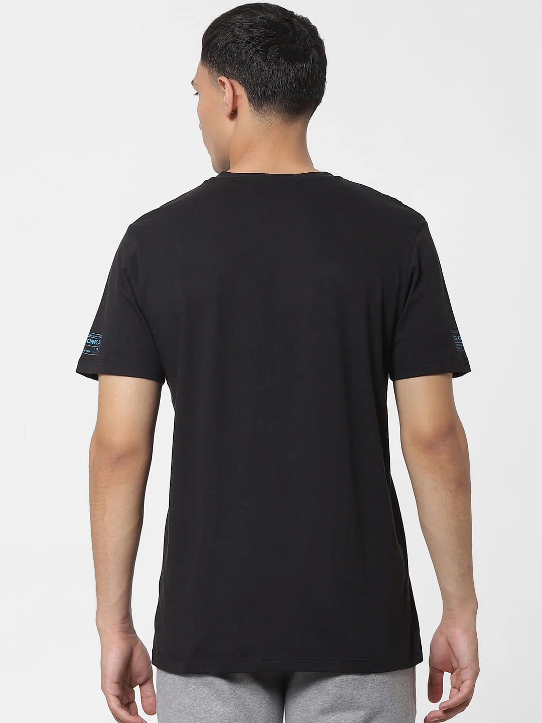 Black Logo Print Crew Neck T-shirt - Image 4