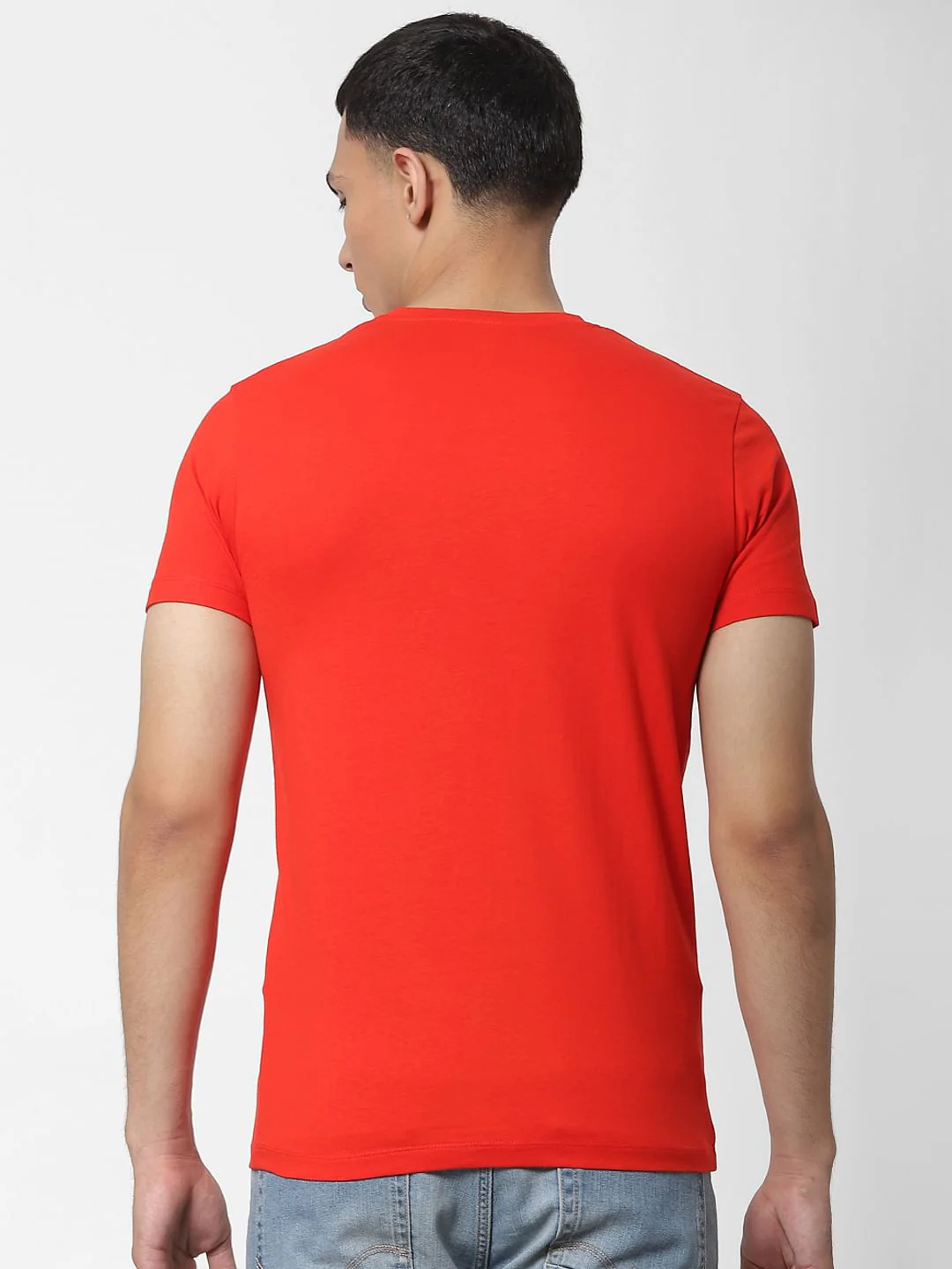 Red Slogan Print Crew Neck T-shirt - Image 4