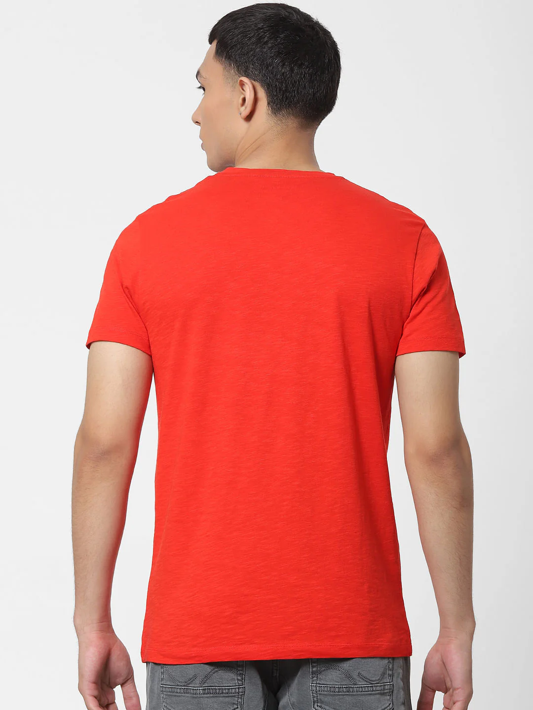 Orange Graphic Print Crew Neck T-shirt - Image 4