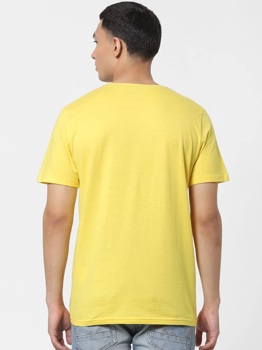 Yellow Colourblocked Crew Neck T-shirt - Image 4