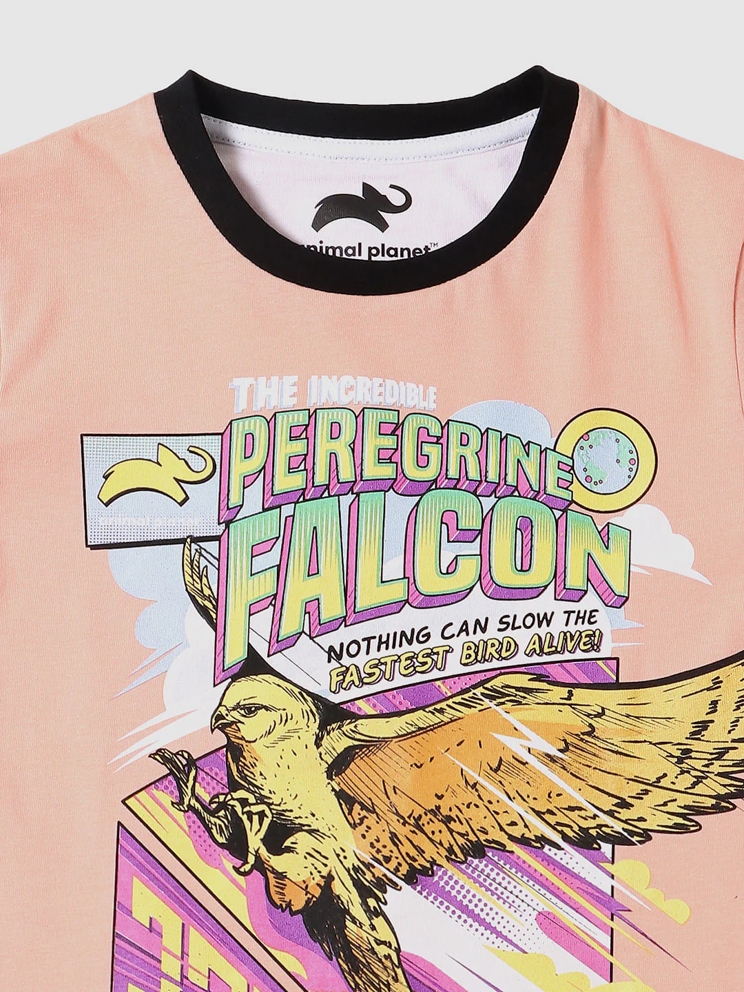 BOYS X ANIMAL PLANET Peach Graphic Print Crew Neck T-shirt - Image 3