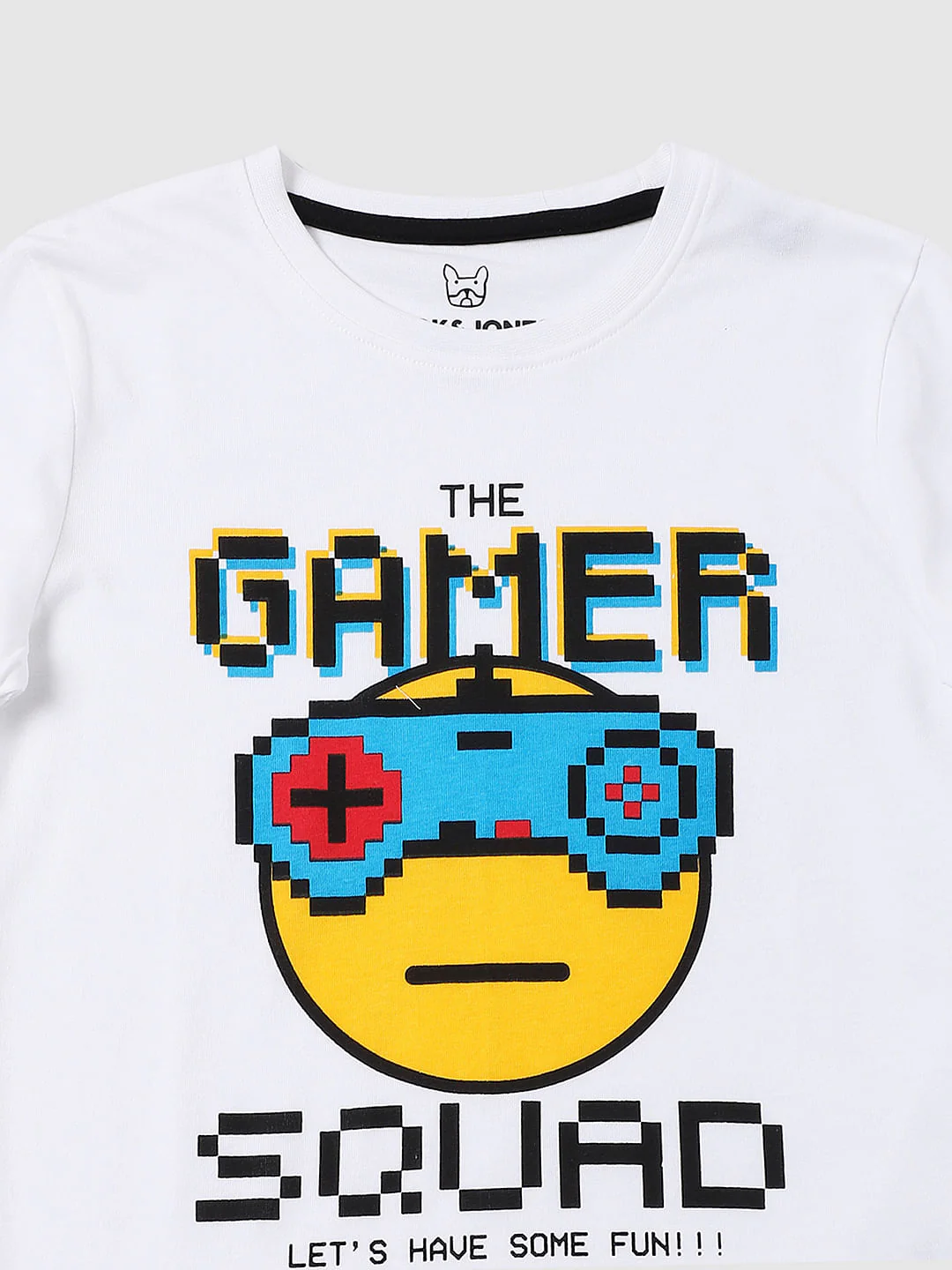 Boys White Gaming Graphic Crew Neck T-shirt - Image 3