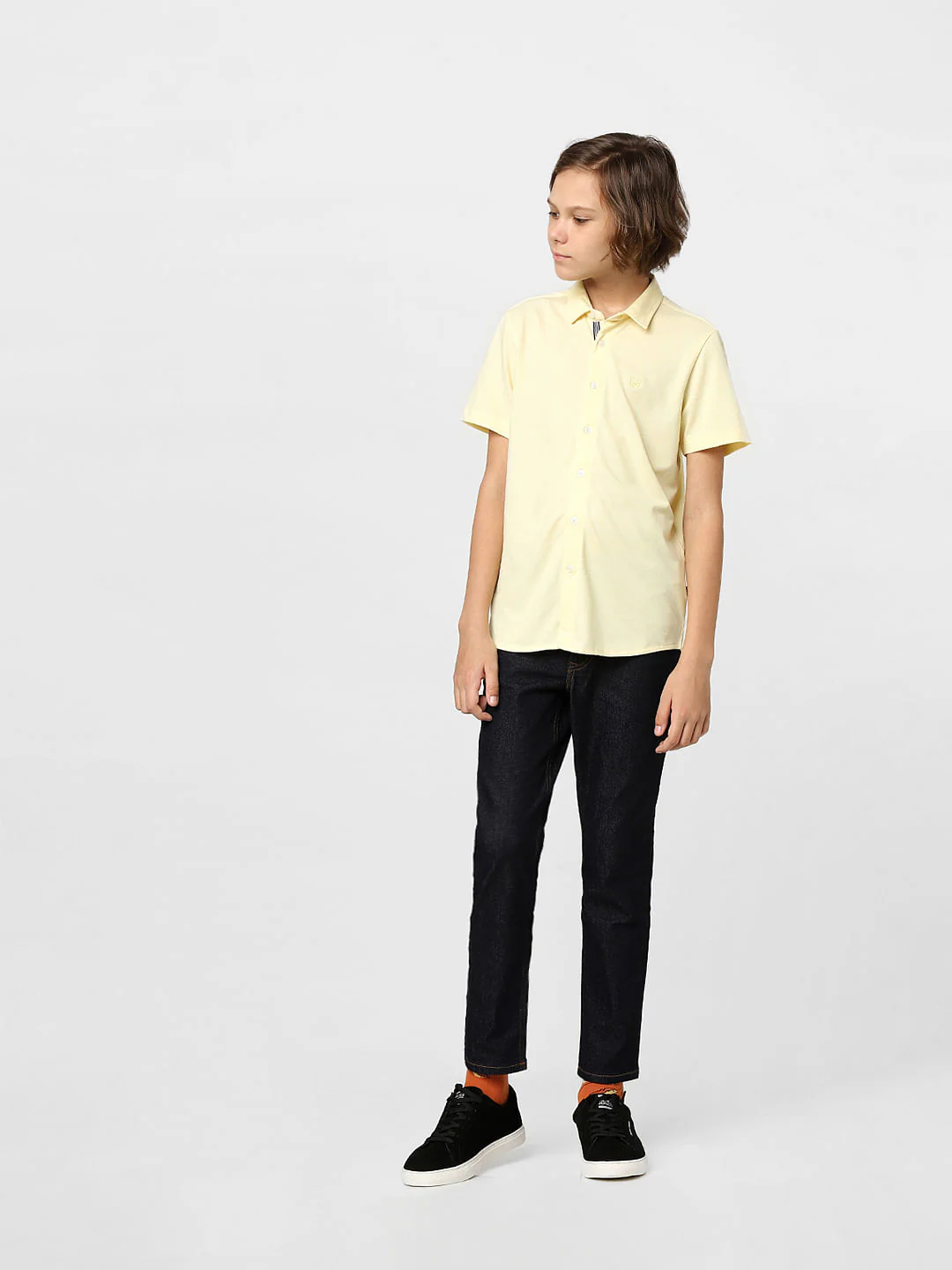 Boys Yellow Half Sleeves Shirt - Image 6