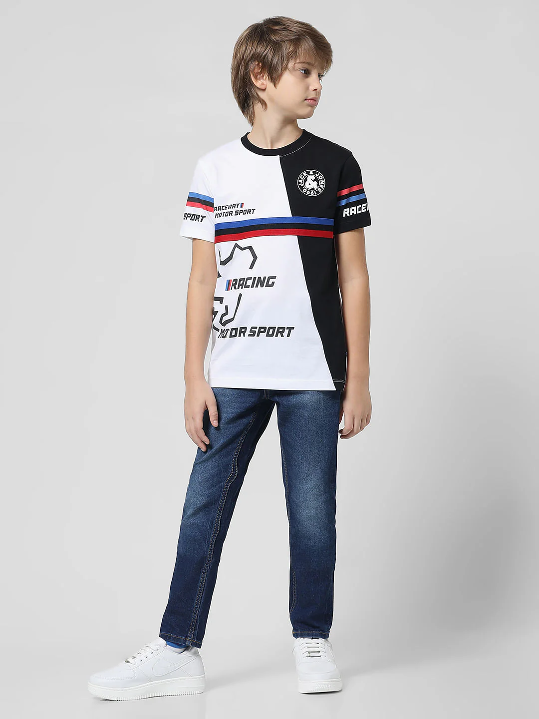 JACK&JONES JUNIOR X MOTOR MUNCHKINS WHITE RACEWAY PRINT T-SHIRT - Image 5