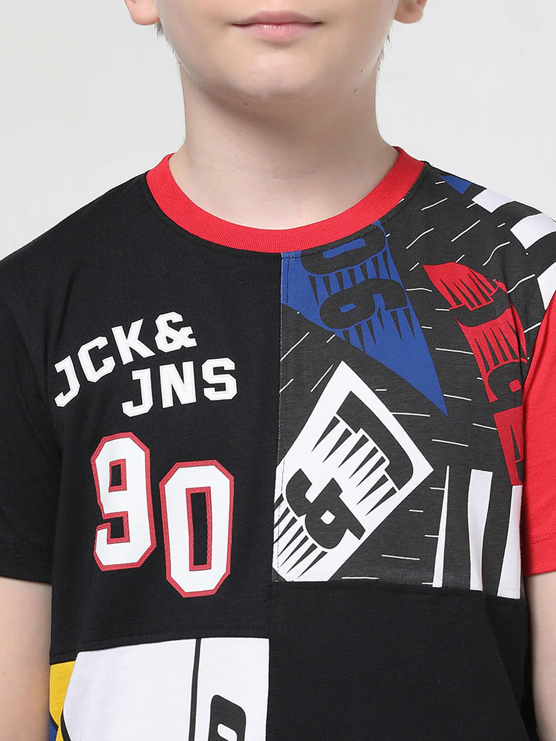JACK&JONES JUNIOR X MOTOR MUNCHKINS BLACK COLOURBLOCKED T-SHIRT - Image 4