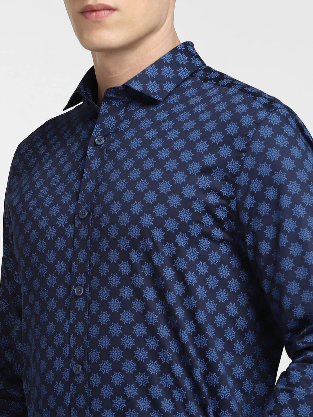 Blue All Over Print Full Sleeves Shirt - Image 5