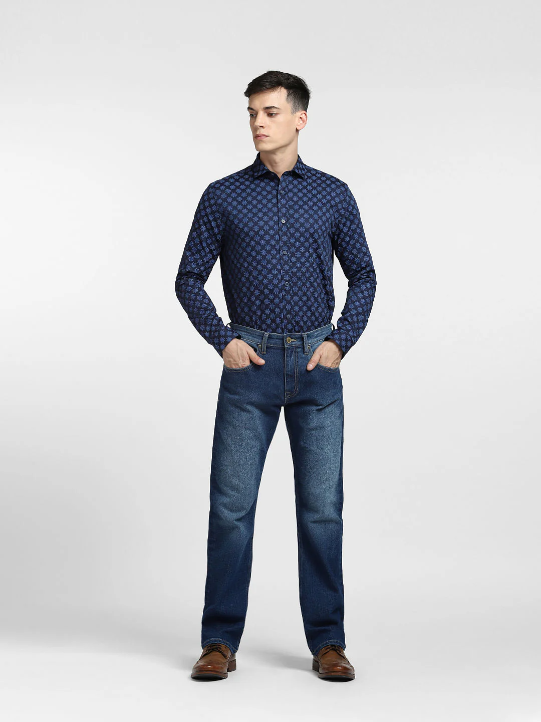 Blue All Over Print Full Sleeves Shirt - Image 6