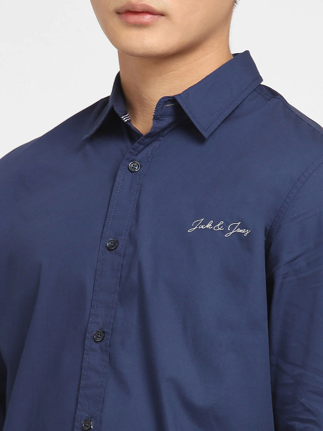 Blue Logo Print Full Sleeves Shirt - Image 5