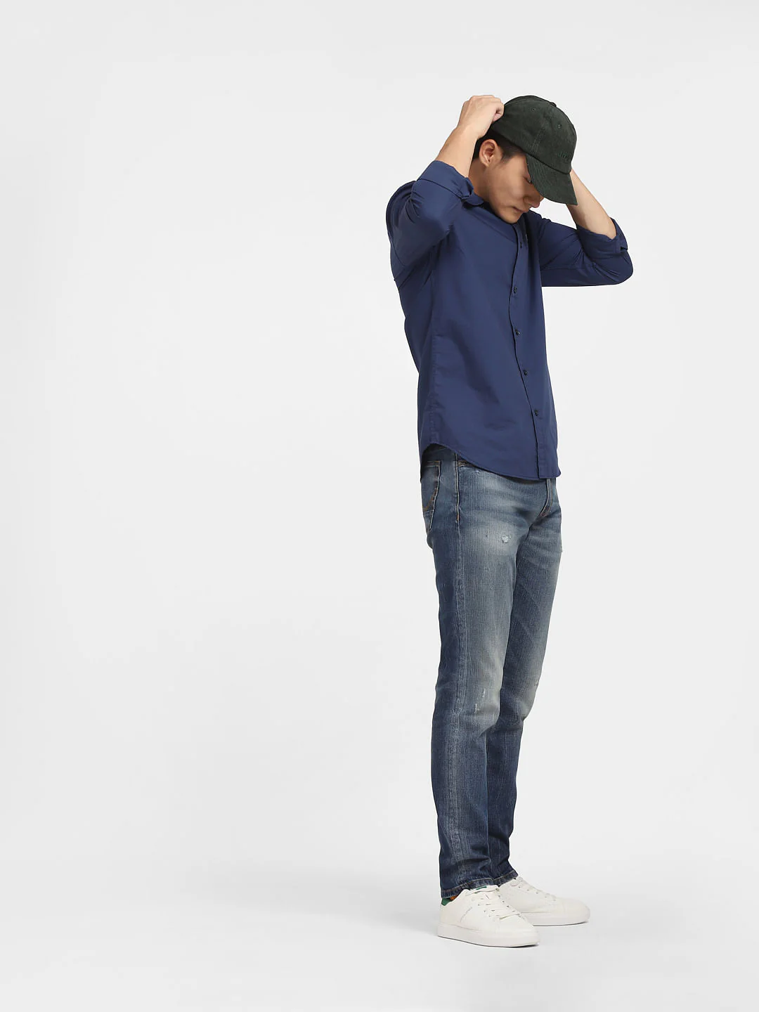 Blue Logo Print Full Sleeves Shirt - Image 6