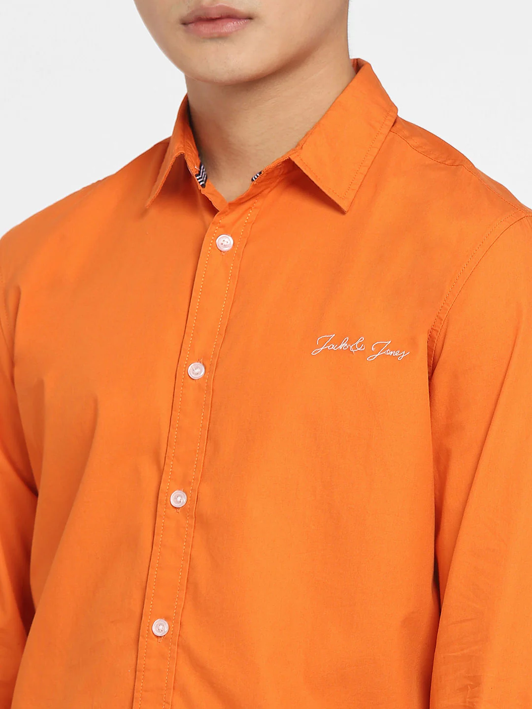 Orange Logo Print Full Sleeves Shirt - Image 5