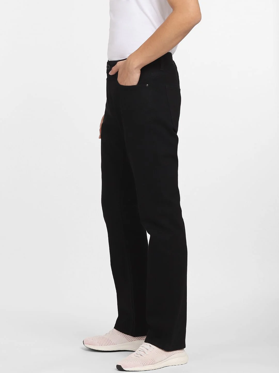 Black Mid Rise Clark Straight Fit Jeans - Image 3