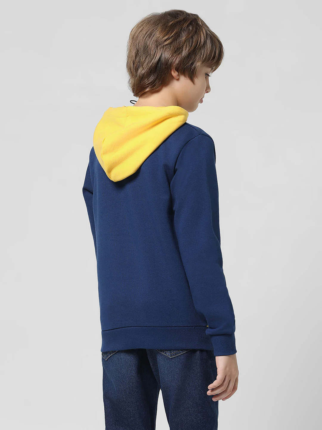JACK&JONES JUNIOR X MOTOR MUNCHKINS BLUE COLOURBLOCKED HOODED SWEATSHIRT - Image 3