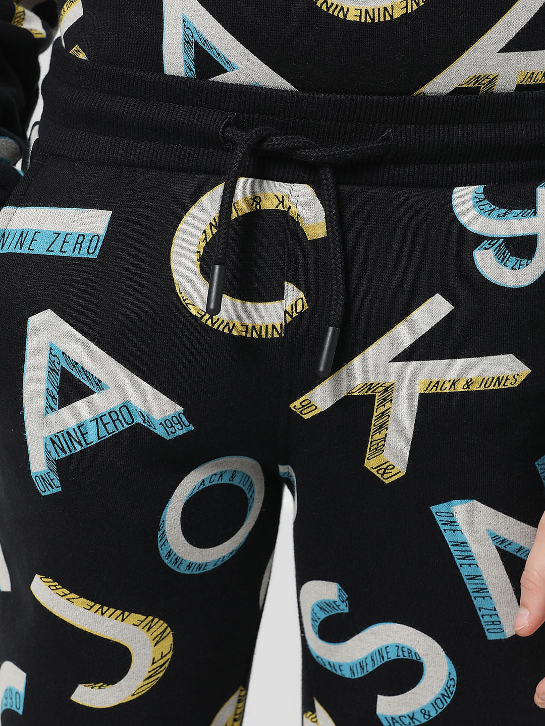 Black Mid Rise Logo Print Sweatpants - Image 4