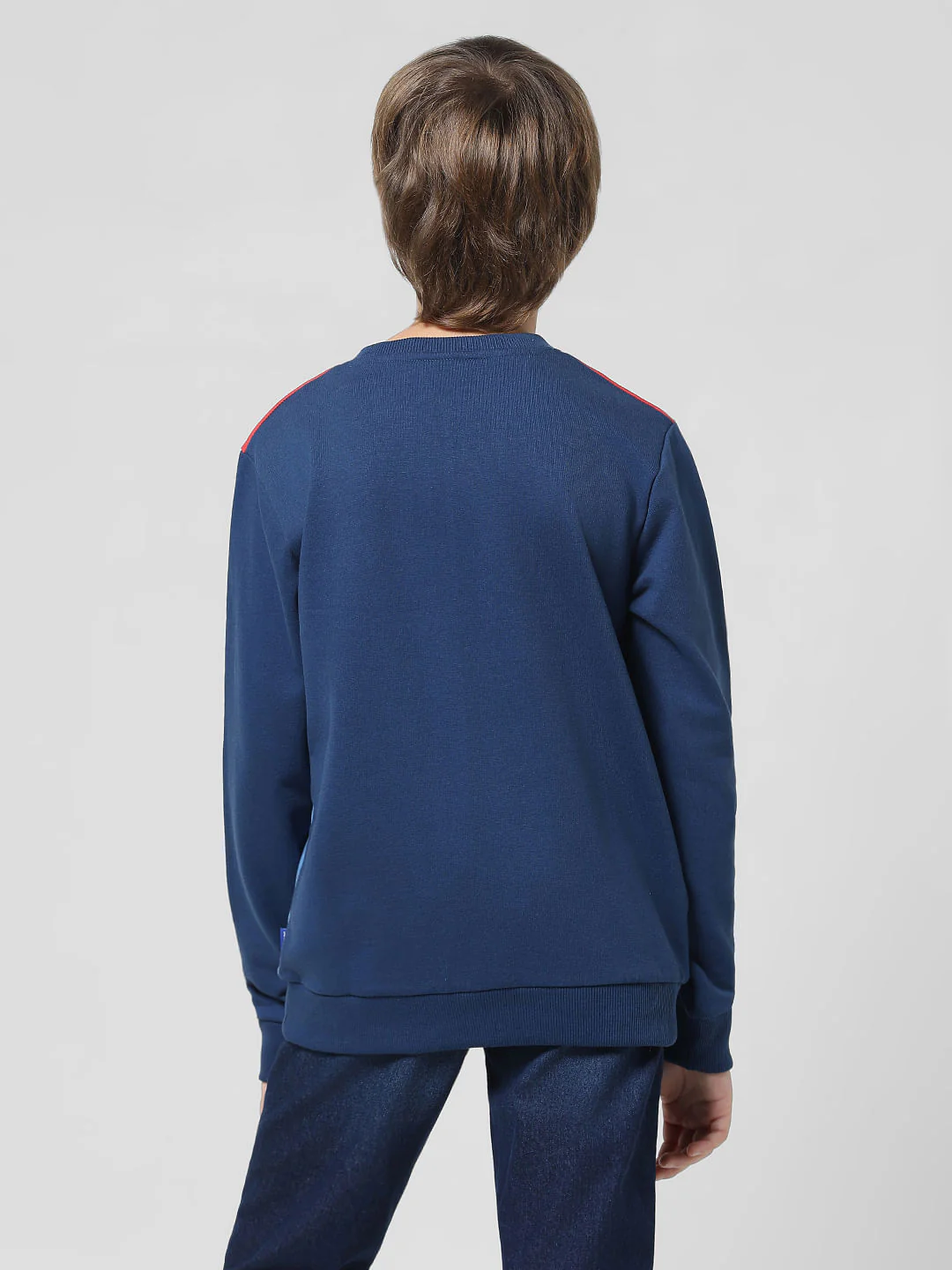 x Peanuts Blue Colourblocked Printed Sweatshirt - Image 3