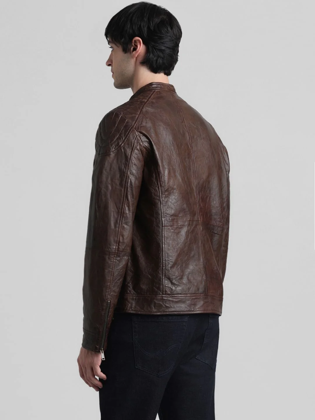 Dark Brown Leather Jacket - Image 4