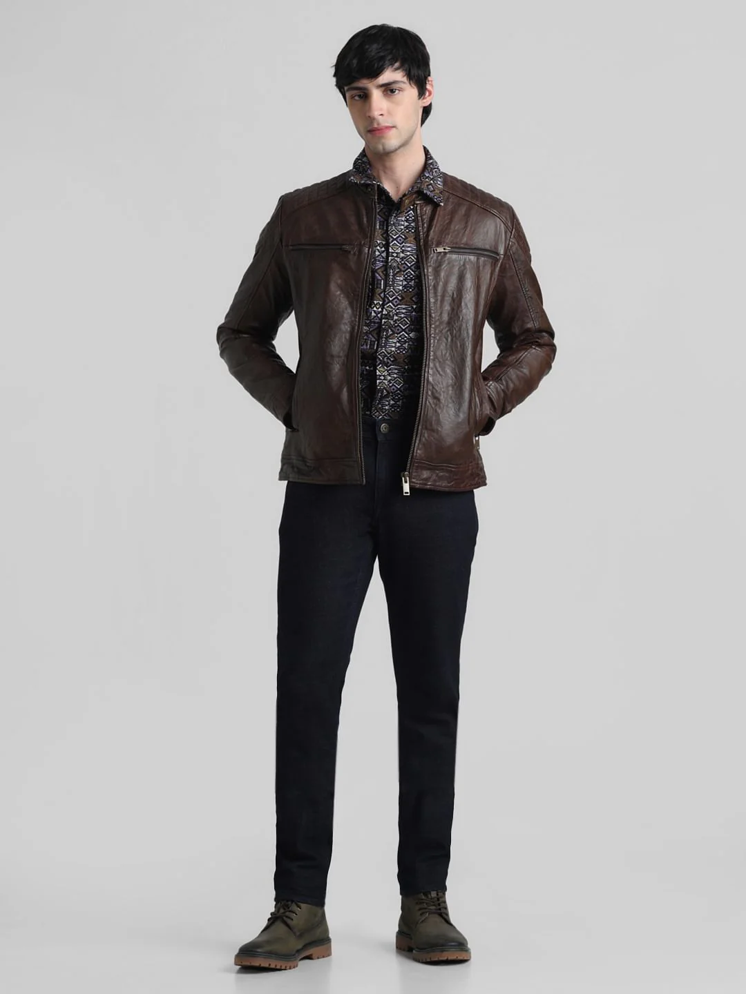 Dark Brown Leather Jacket - Image 6