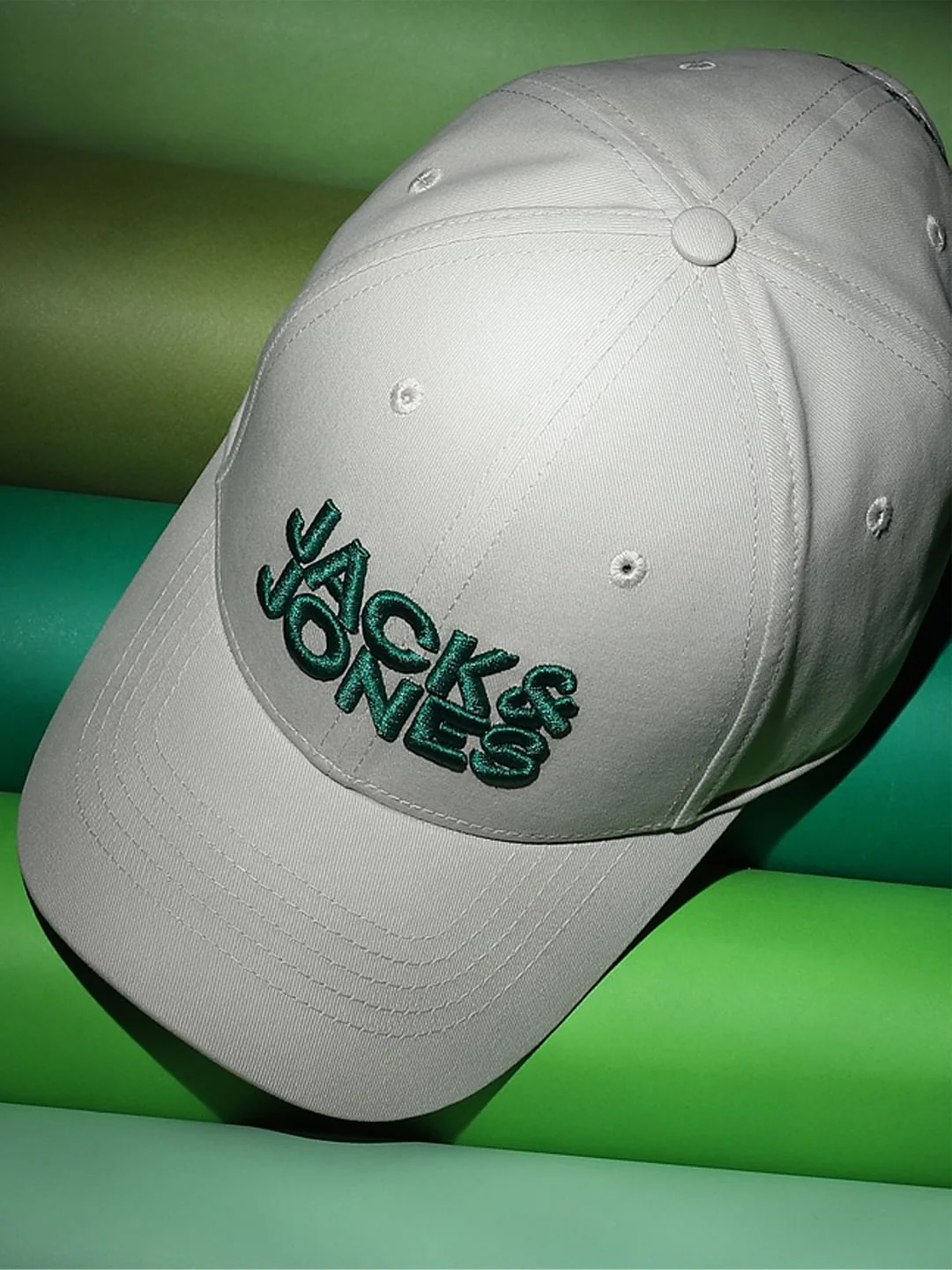 Beige Embroidered Logo Baseball Cap