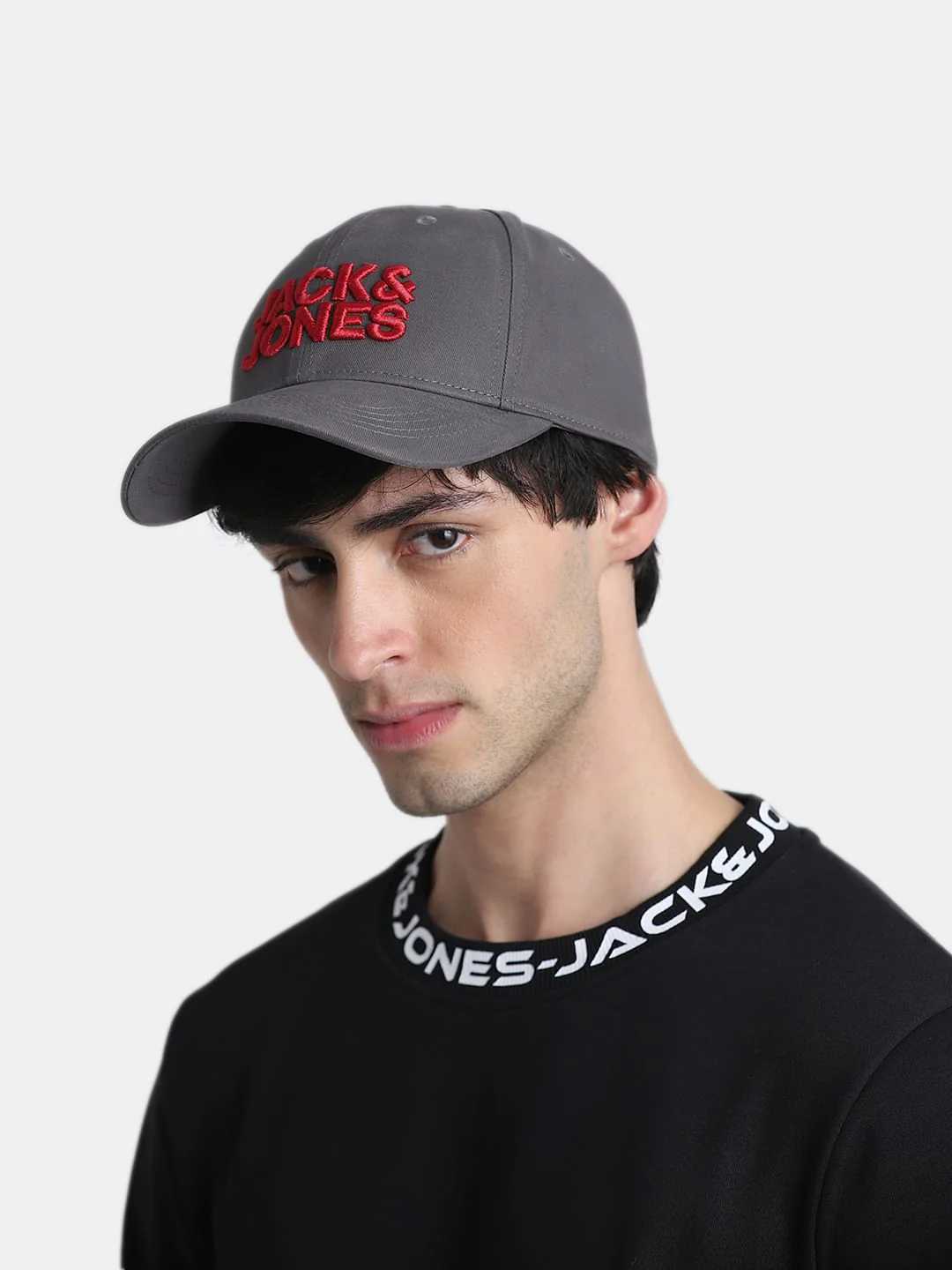 Dark Grey Embroidered Logo Baseball Cap - Image 6