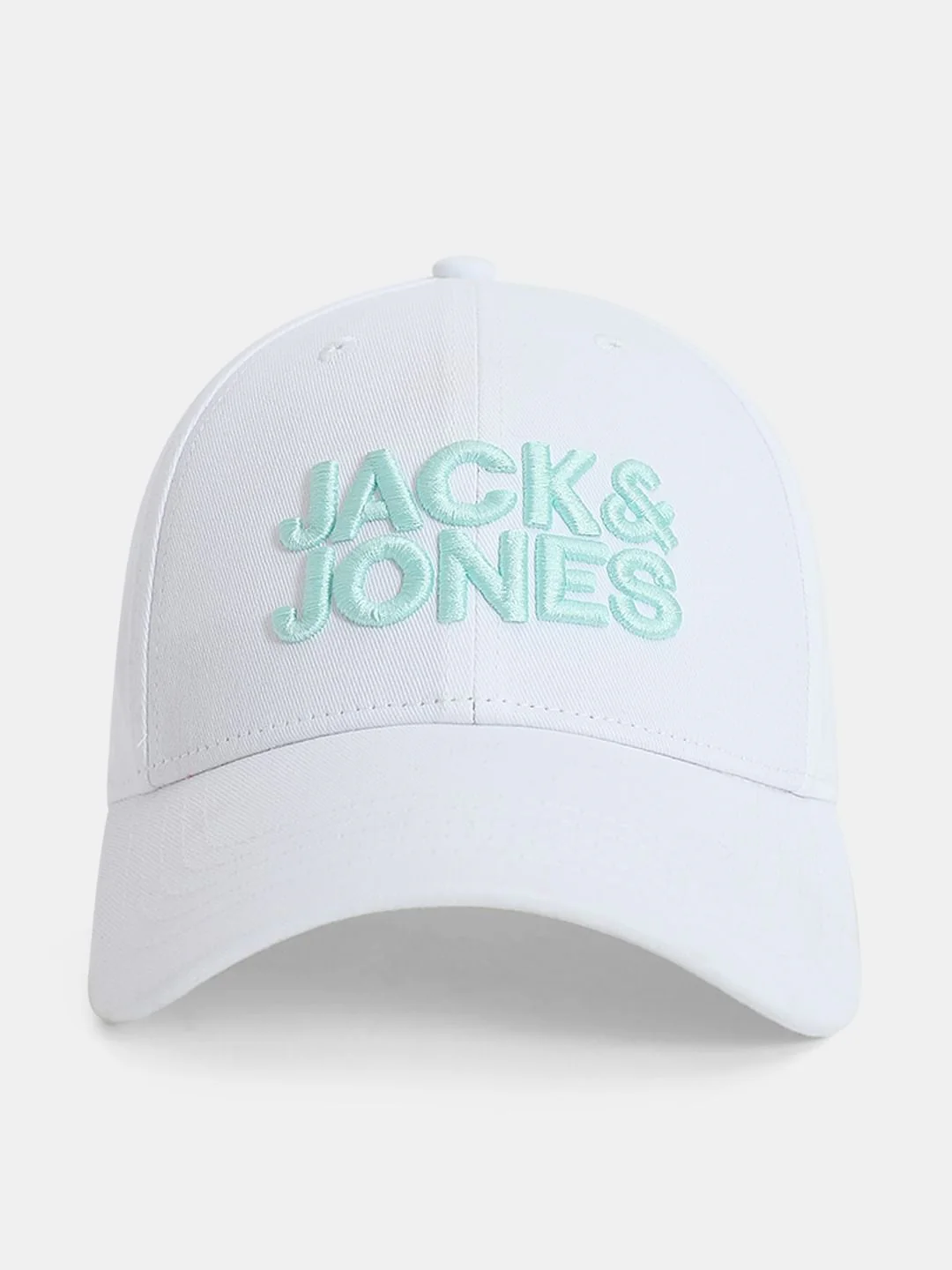 White Logo Print Baseball Cap