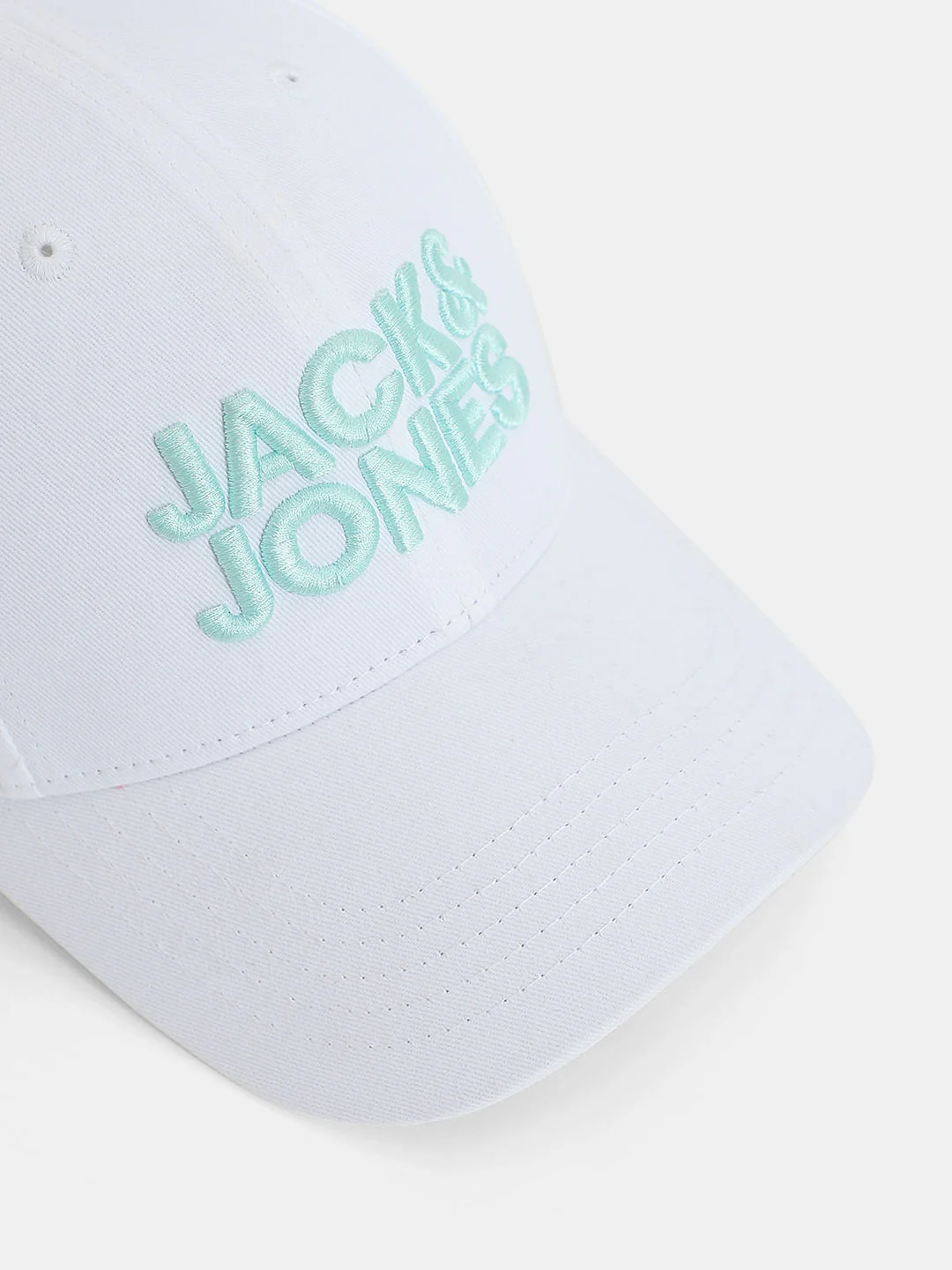 White Logo Print Baseball Cap - Image 4