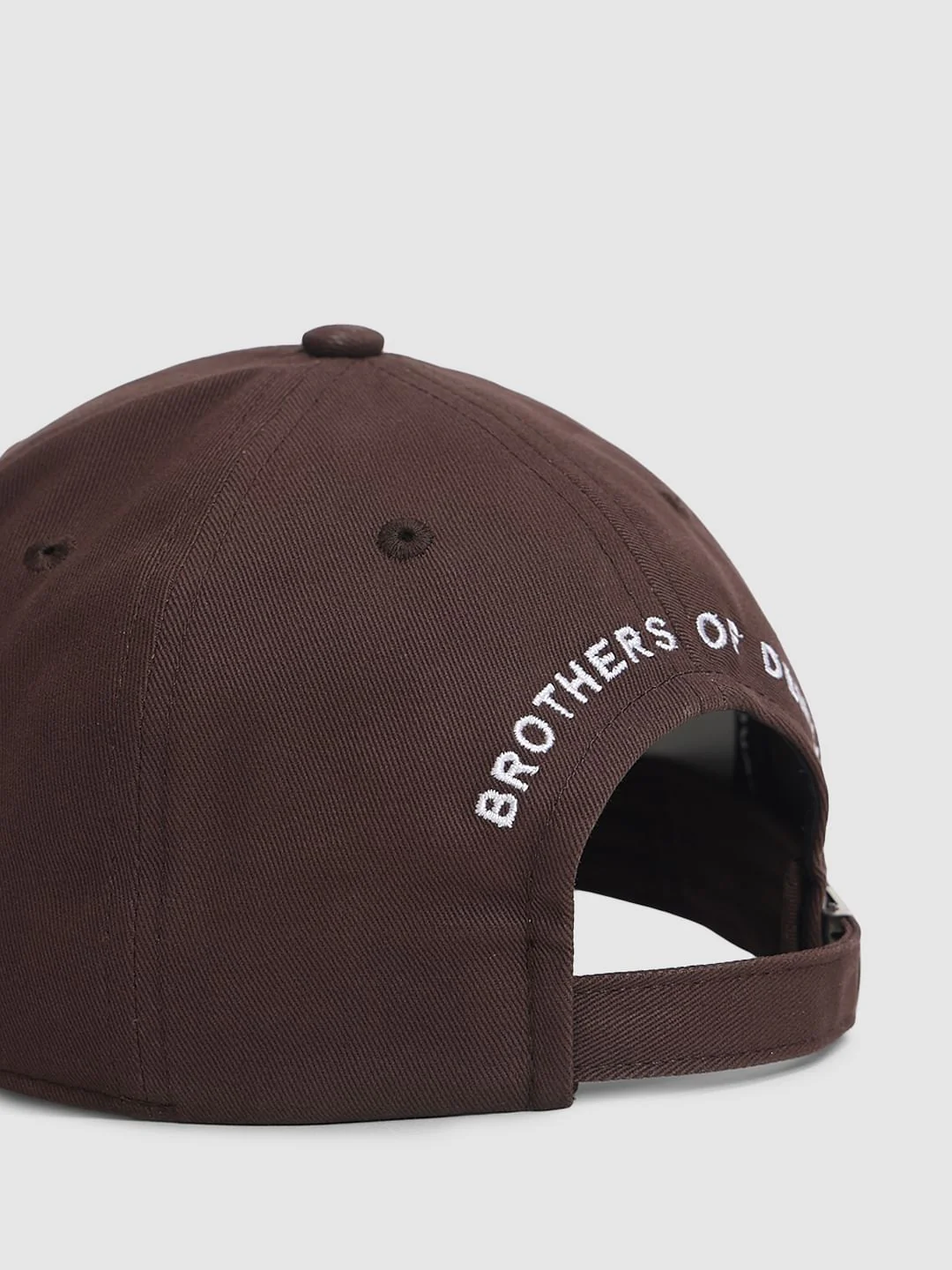 Dark Brown Embroidered Logo Print Cap - Image 5