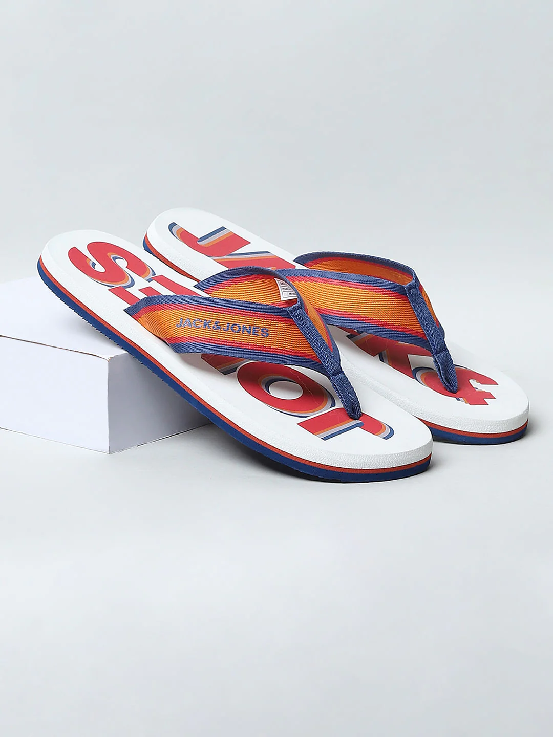 White Logo Print Flip Flops - Image 13