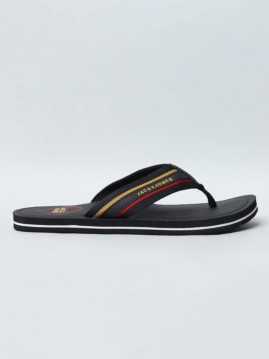 Black Logo Print Flip Flops - Image 2