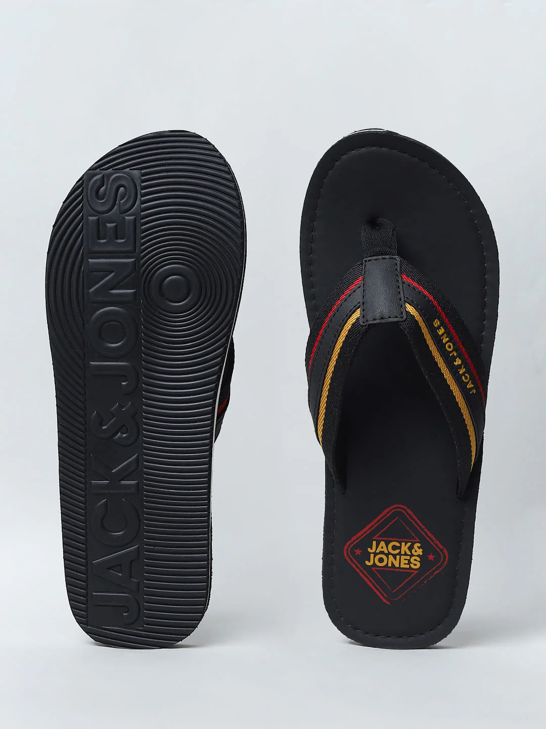 Black Logo Print Flip Flops - Image 6