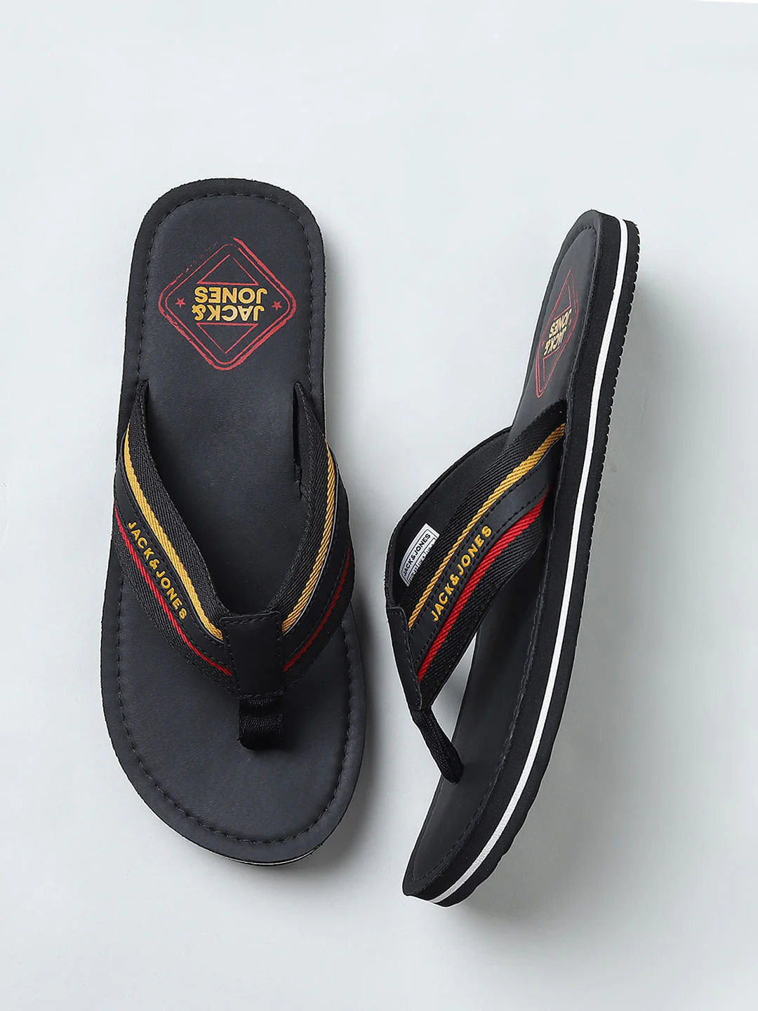 Black Logo Print Flip Flops - Image 7