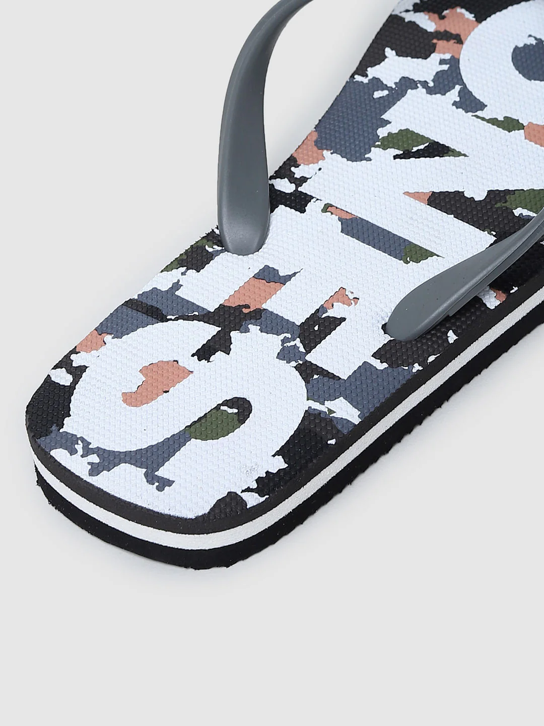 Grey Camo Print Flip Flops - Image 12