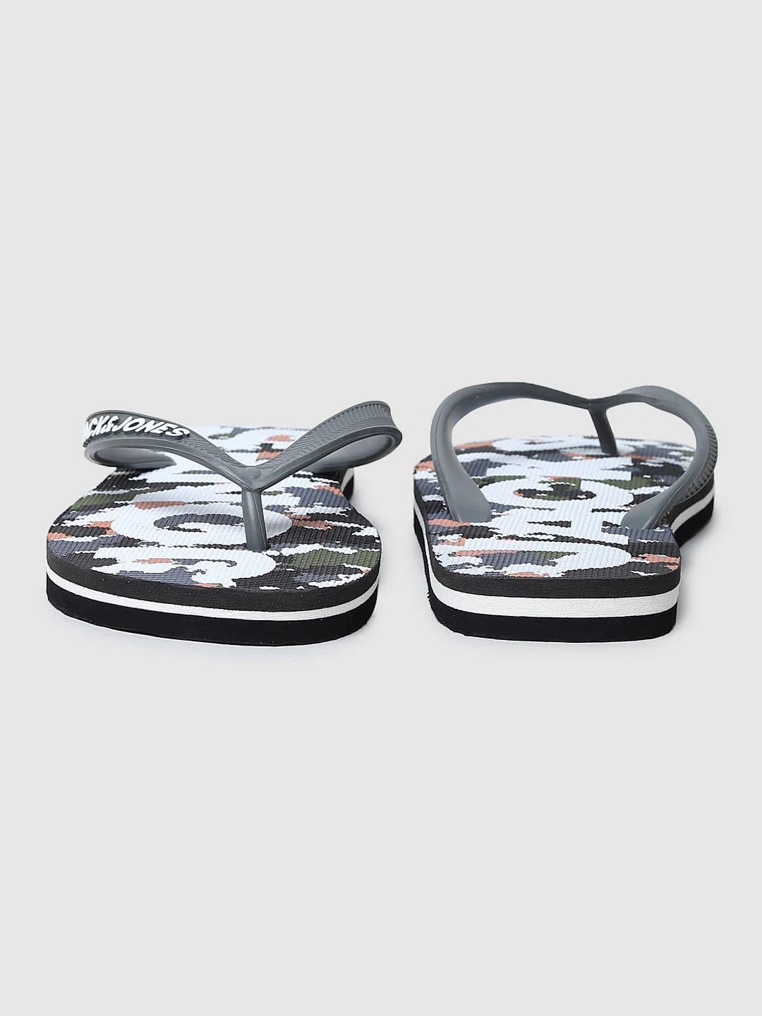 Grey Camo Print Flip Flops - Image 8
