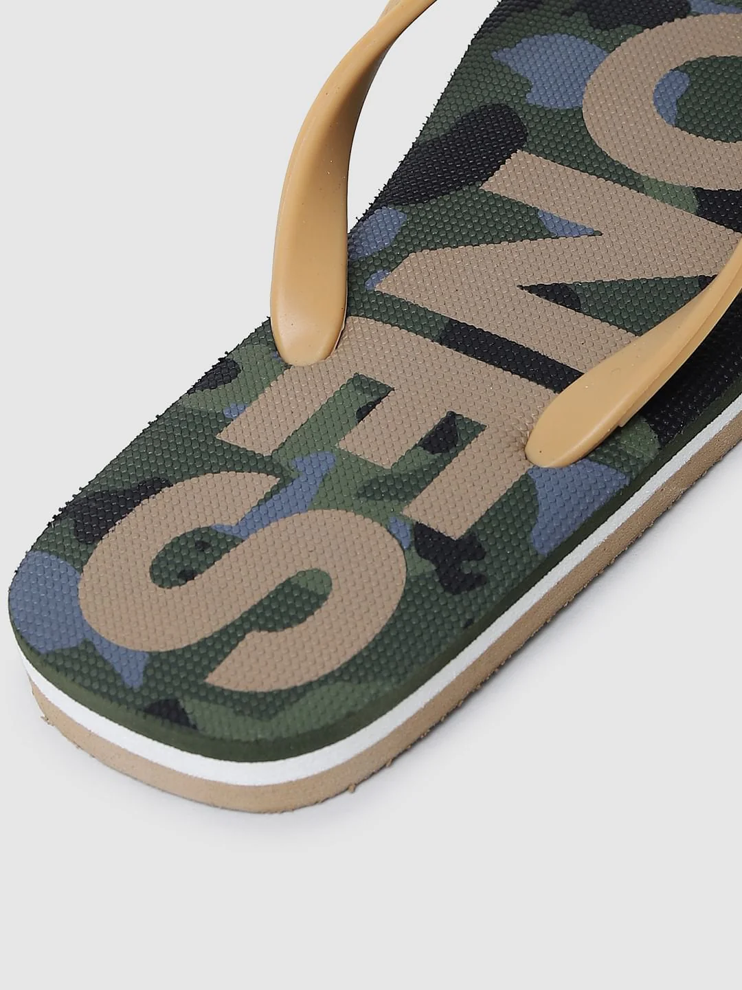 Green Camo Print Flip Flops - Image 12