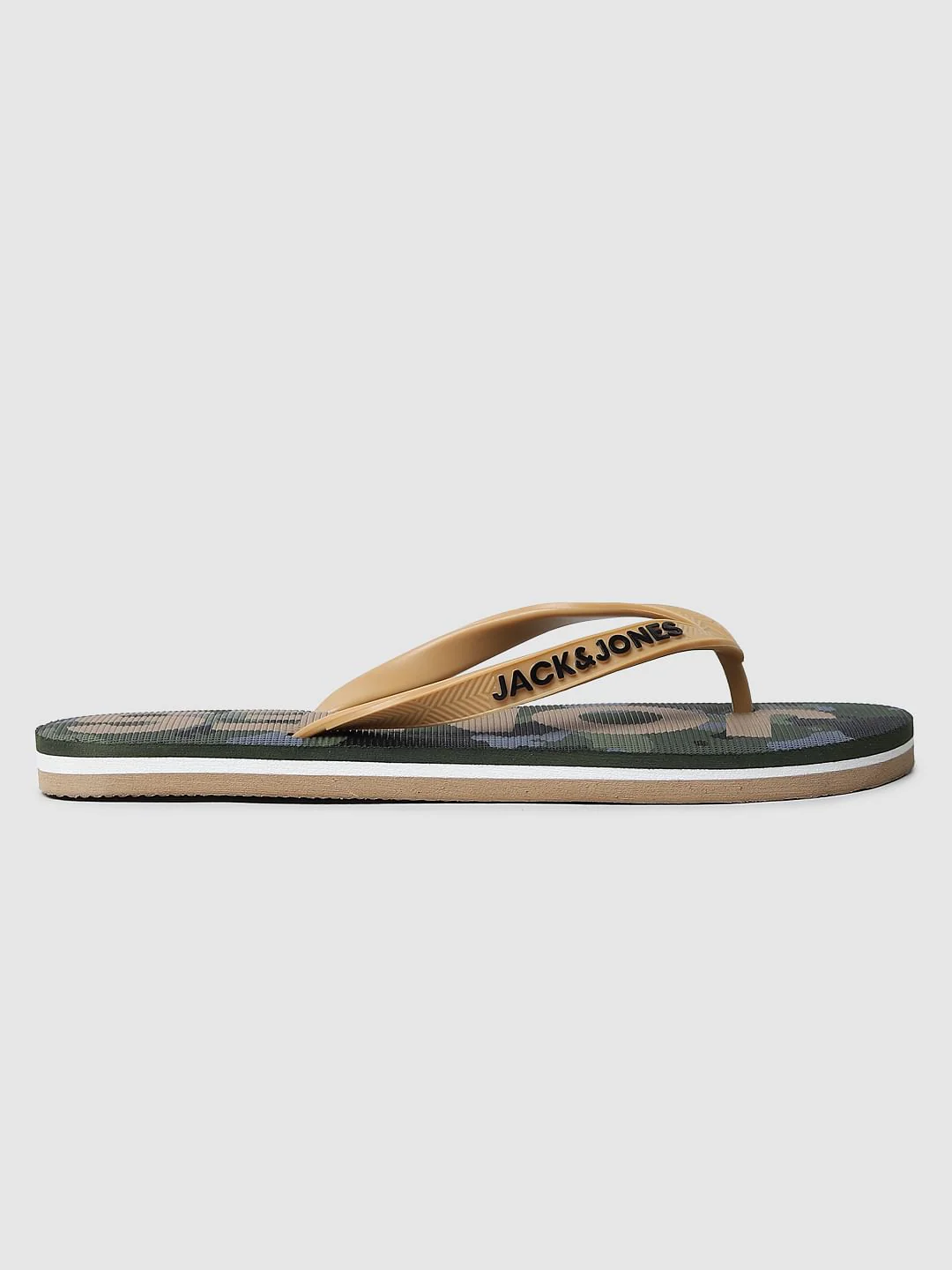 Green Camo Print Flip Flops - Image 2