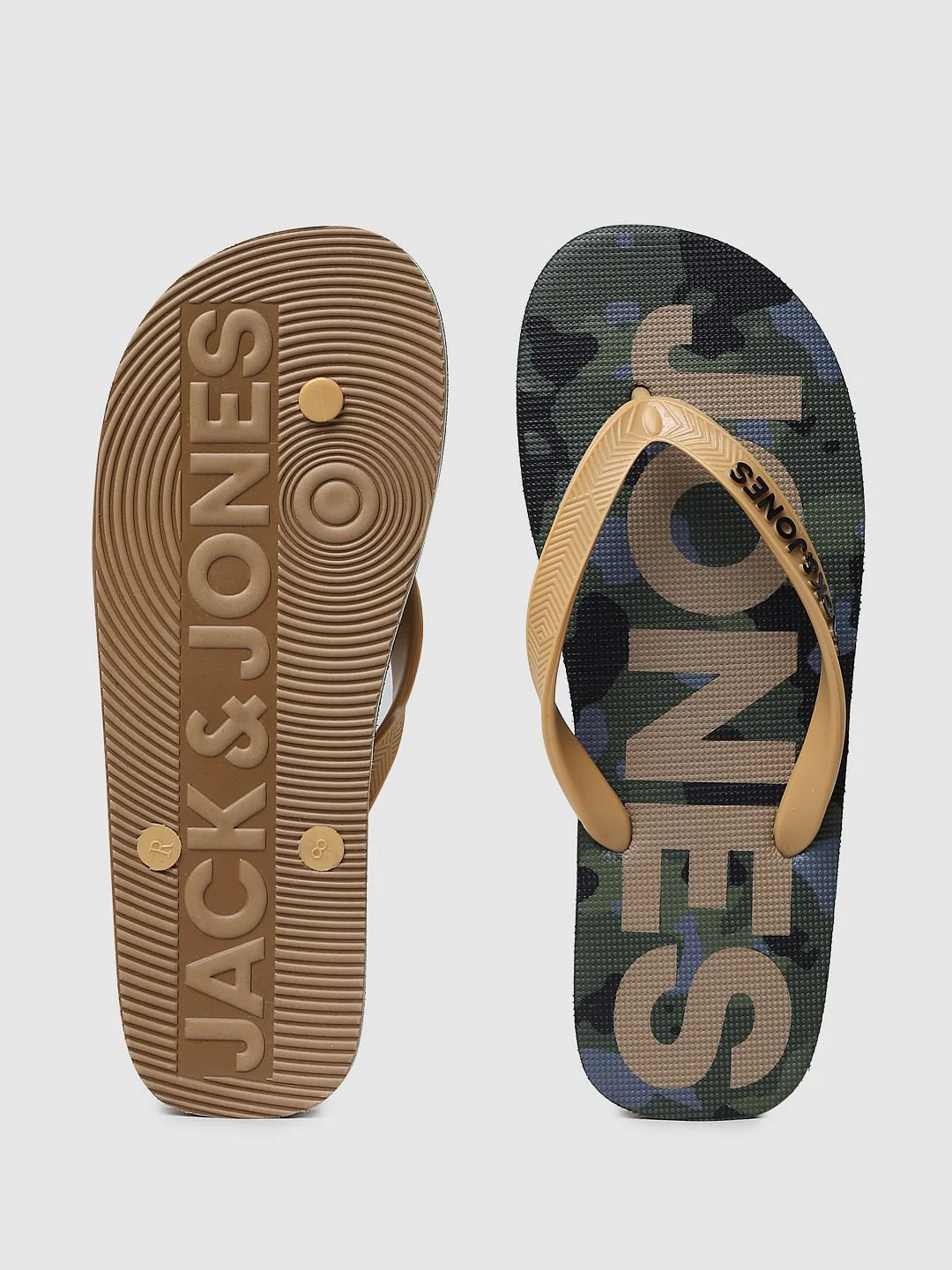 Green Camo Print Flip Flops - Image 5