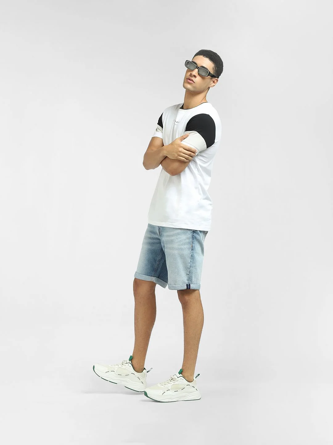 Light Blue Low Rise Washed Denim Shorts