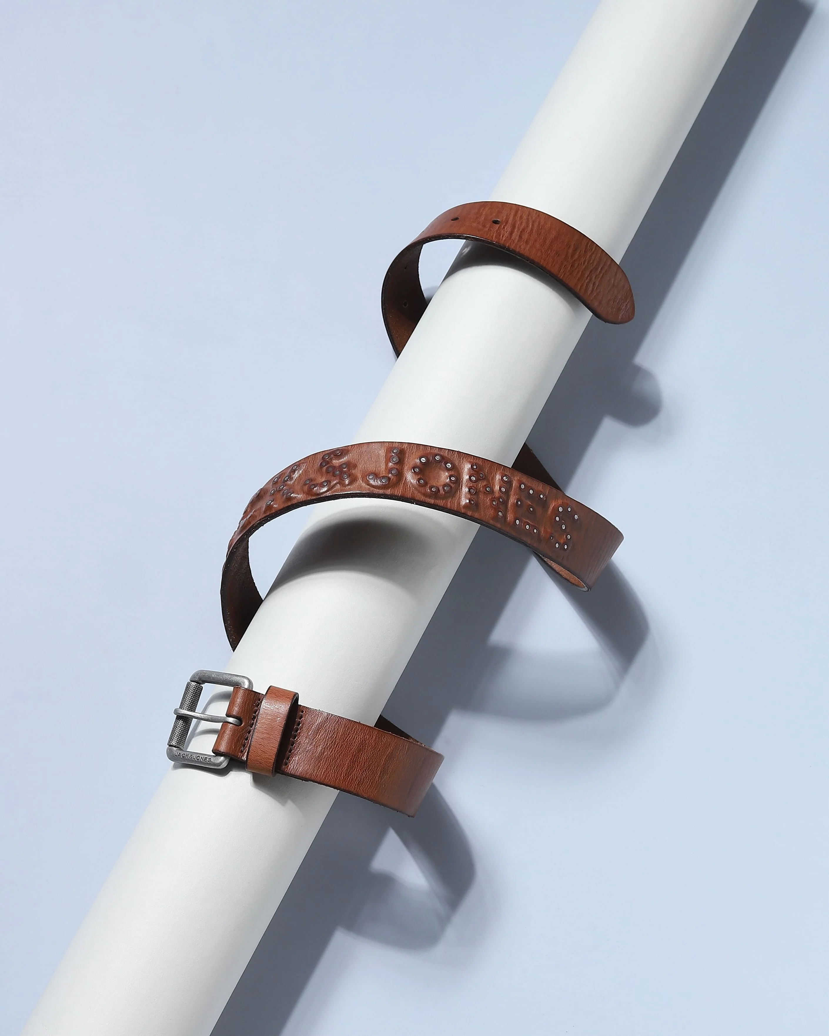 Brown Studded Leather Belt - Image 2