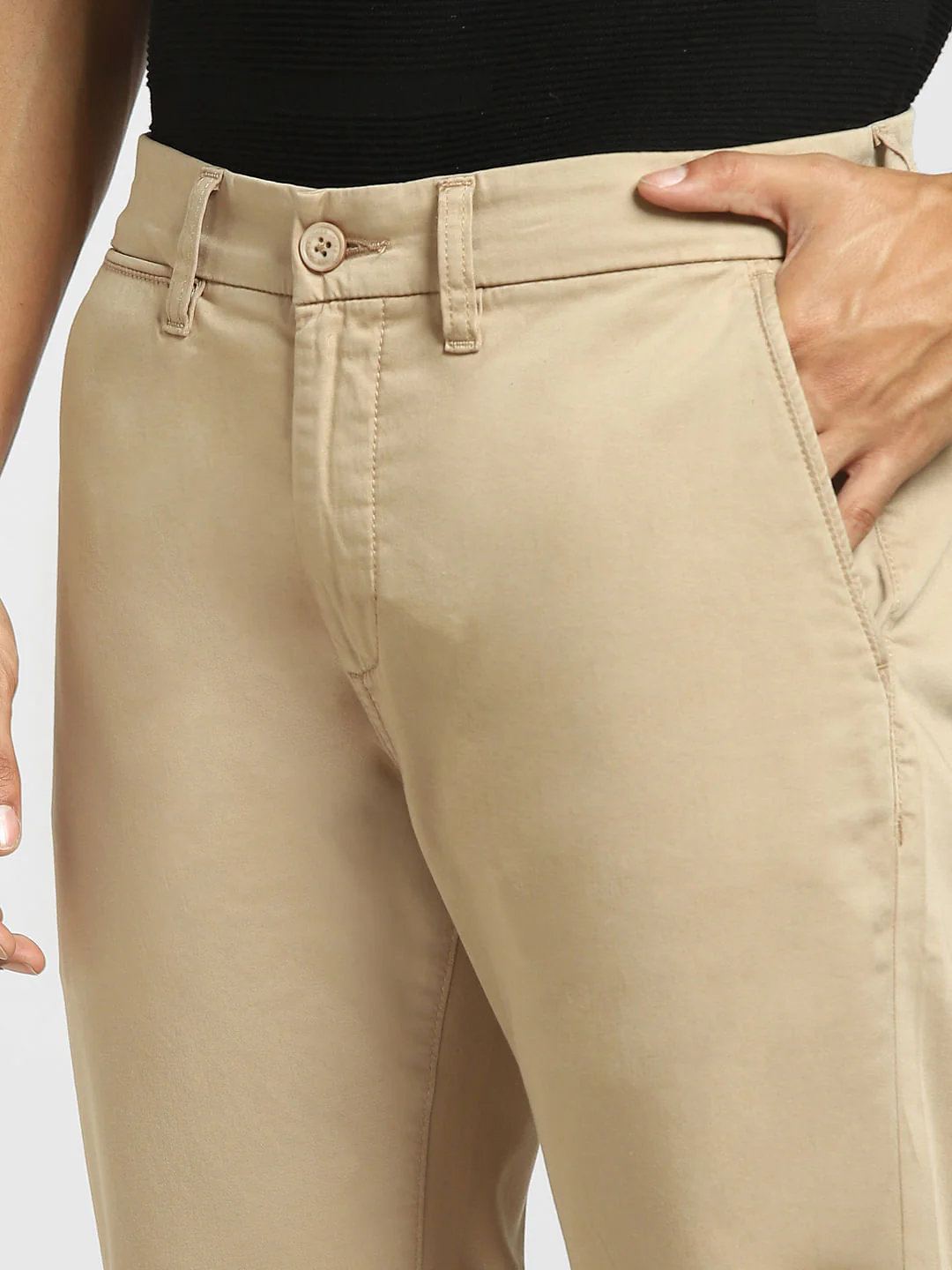 BEIGE LOW RISE REGULAR FIT PANTS - Image 5