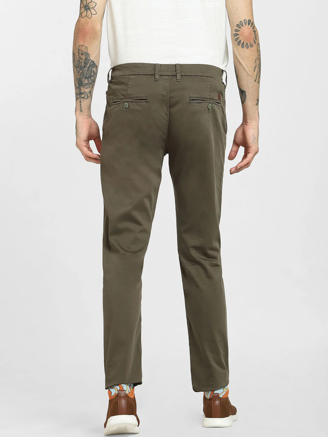 Green Mid Rise Chinos - Image 4