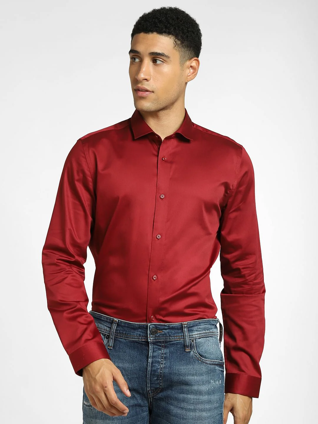 Dark Red Full Sleeves Shirt - Image 2