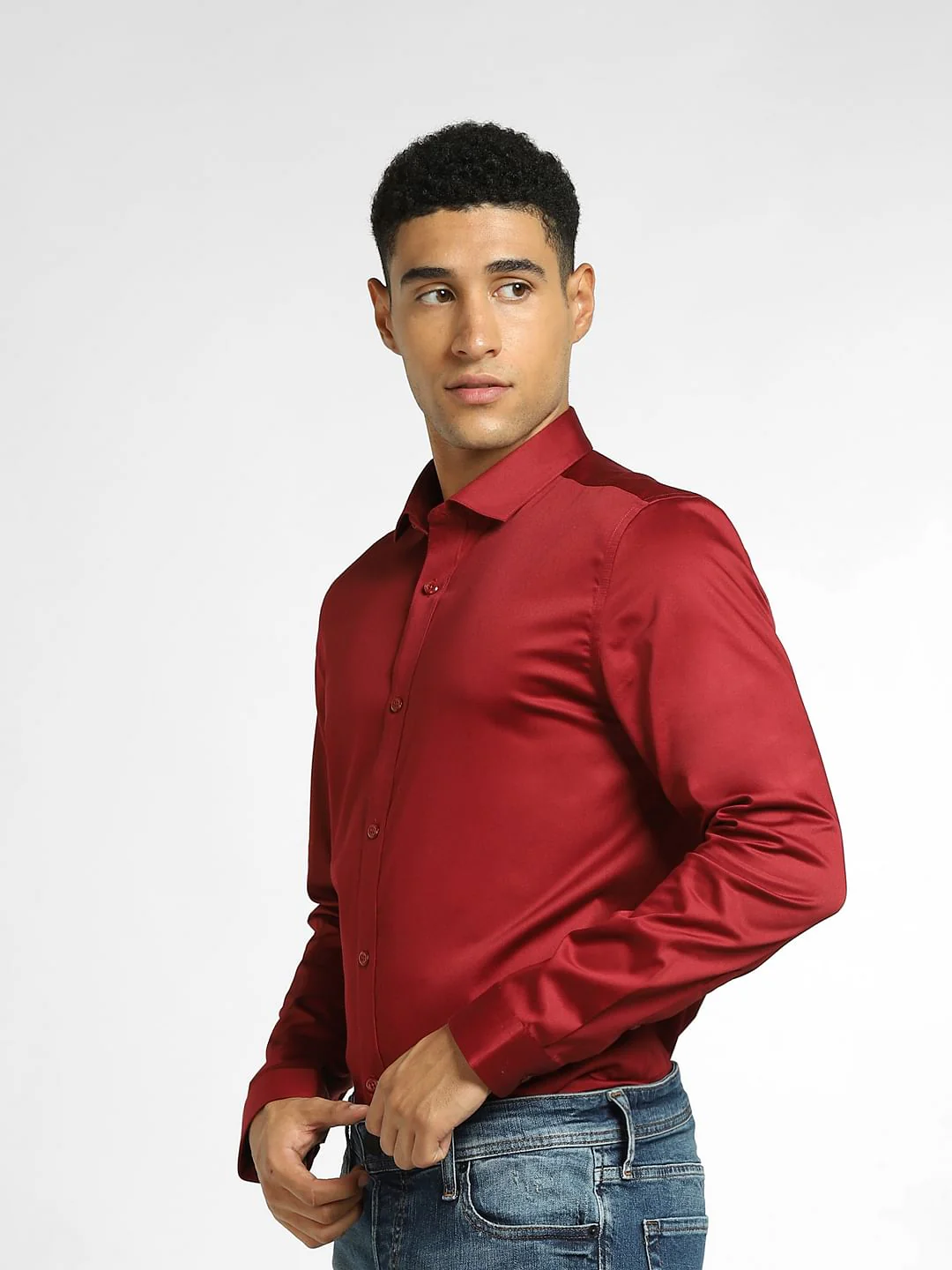 Dark Red Full Sleeves Shirt - Image 3
